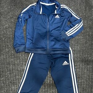 Adidas Kids  Navy Tracksuit with White Accents size s